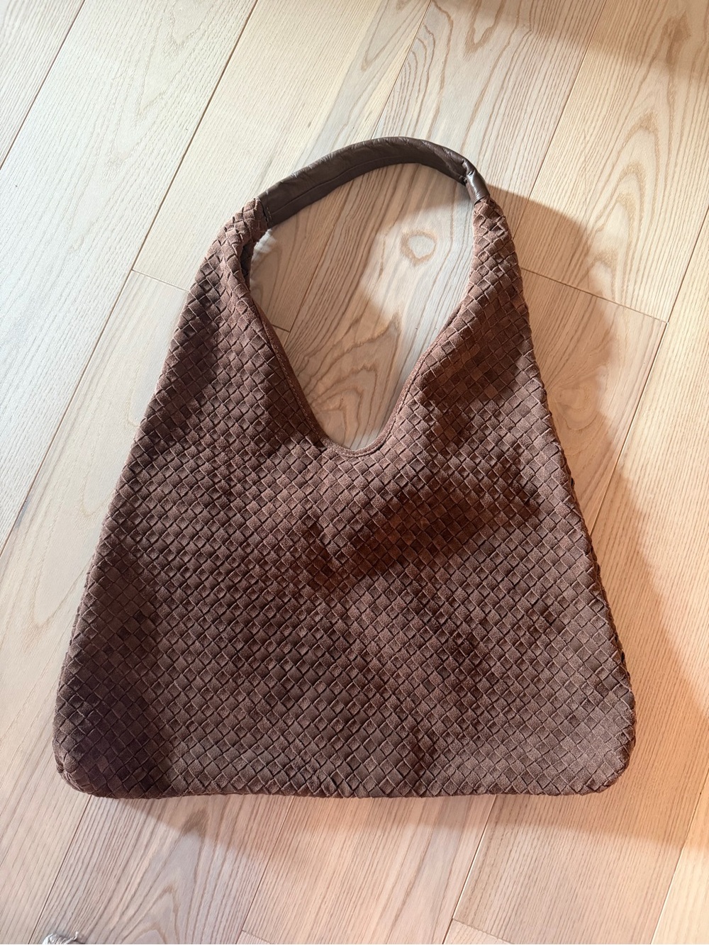 BROWN WOVEN LEATHER BAG MADE IN INDIA TJX NWOT VIRAL TIKTOK - Picture 5 of 9